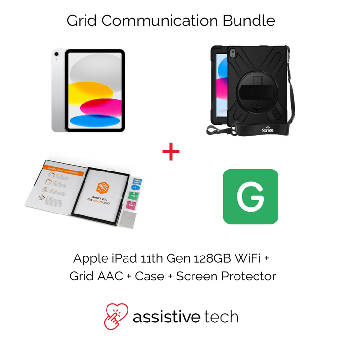 Grid AAC Communication Bundle (iPad 11th Gen/128GB + Strike Case w/ Handstrap)