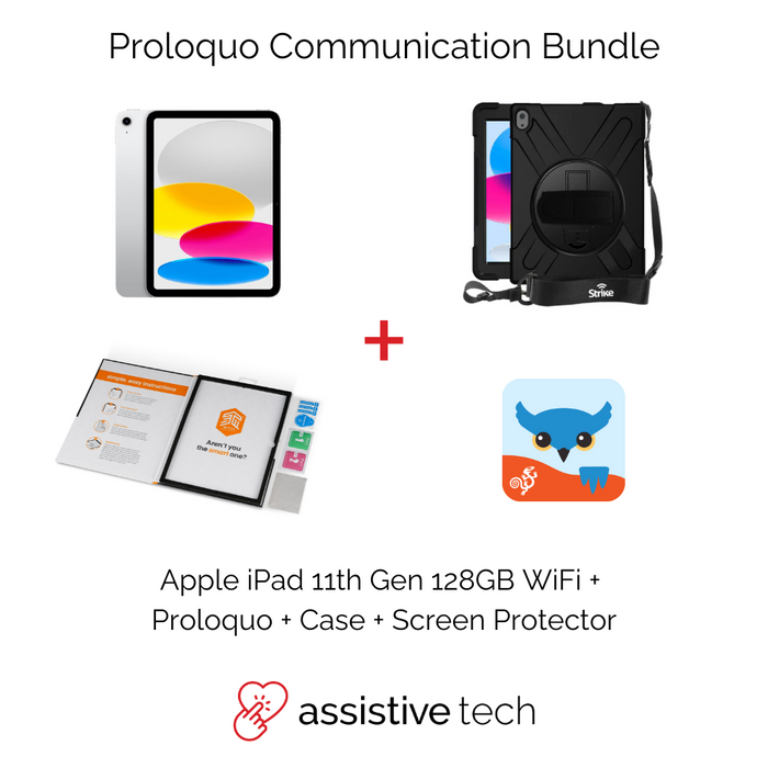 Proloquo 3 Year AAC Communication Bundle (iPad 11th Gen/128GB + Strike Case w/ Handstrap)