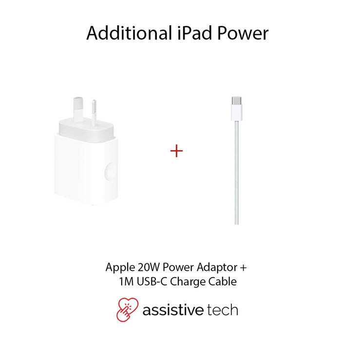 Apple 60W USB-C Charge Cable (1M) + Apple 20W Power Adapter Bundle —  Assistive Tech